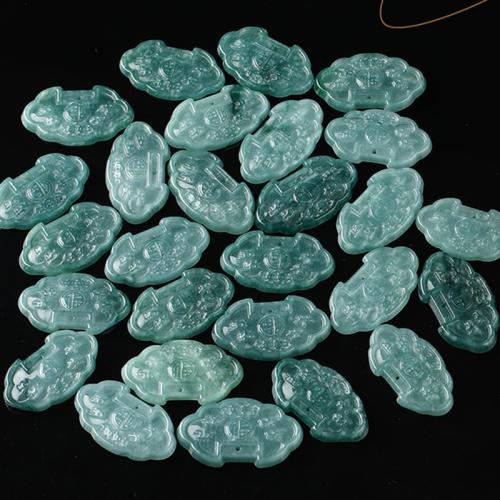 Jadeite Beads, Lock, Carved, natural & DIY, Grade A 