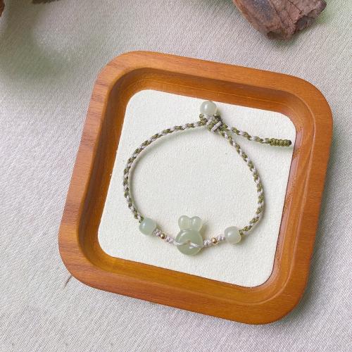 Hetian Jade Pulsera, con cordón poliéster, Conejo, diferentes estilos para la opción & para mujer, longitud:aproximado 6-10 Inch, Vendido por UD