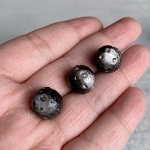 Perles de pierre gemme unique, Argent-Obsidienne, poli, naturel & DIY & normes différentes pour le choix, Vendu par PC