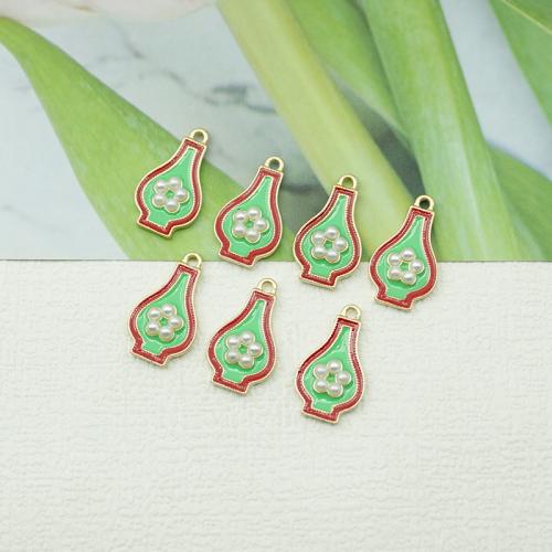 Colgantes de esmalte de la aleación del cinc, aleación de zinc, con Perlas plásticas, chapado, Bricolaje, color mixto, 100PCs/Bolsa, Vendido por Bolsa