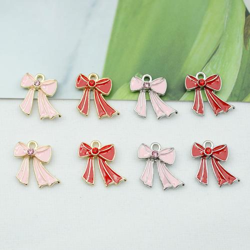Zinc Alloy Bowkont Pendants, Bowknot, plated, DIY & enamel 