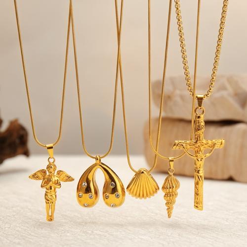 ステンレス鋼のジュエリーネックレス, 304ステンレススチール, ゴールドメッキ, ファッションジュエリー, 金色, 売り手 パソコン