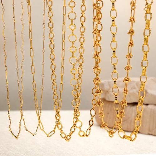 Stainless Steel Chain Jewelry, 304 Stainless Steel, gold color plated, fashion jewelry, golden 
