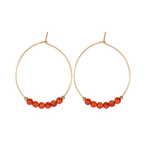 Edelstein Tropfen Ohrring, 304 Edelstahl, mit Edelstein, 18K vergoldet, Modeschmuck & für Frau, verkauft von Paar