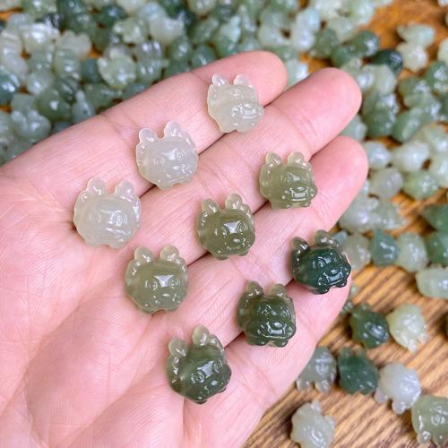 Perles de pierre gemme unique, Hetian Jade, dragon, poli, DIY, Couleur aléatoire, 15mm, Vendu par PC