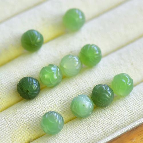 Perles de pierre gemme unique, Hetian Jade, Lotus, gravé, naturel & DIY, plus de couleurs à choisir, 10mm Environ 1mm, Vendu par PC