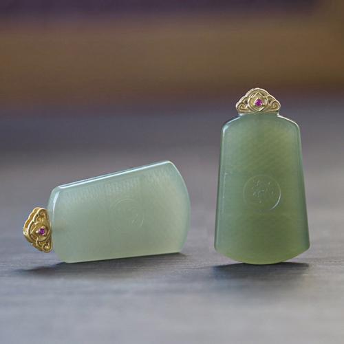 Pendentifs de Jade, Hetian Jade, avec Argent sterling 925, DIY & styles différents pour le choix Vendu par PC