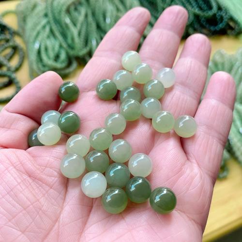 Hetian Jade Perle de demi-trou, Rond, poli, DIY & normes différentes pour le choix, plus de couleurs à choisir Vendu par sac