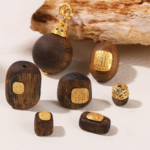 Original Wood Beads, Aloewood, with 925 Sterling Silver, polished, DIY 