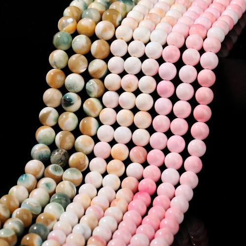 Природные стеклянные бусы, Ракушка, Круглая, полированный, DIY, Много цветов для выбора, продается Strand