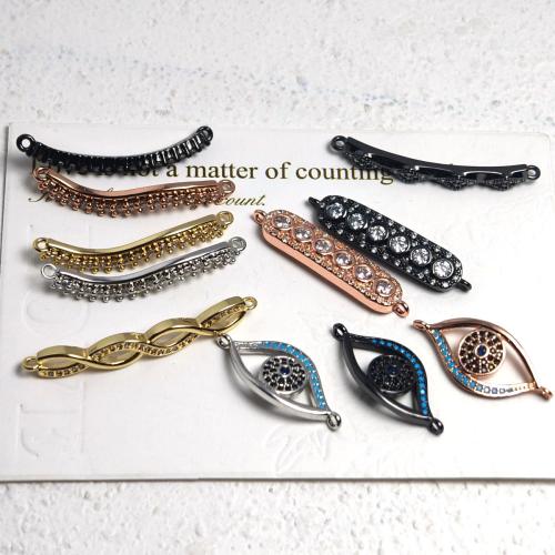 Цирконий Микро вымощает Латунный разъем, Латунь, Другое покрытие, DIY & инкрустированное микро кубического циркония, Много цветов для выбора 3ПК/сумка, продается сумка