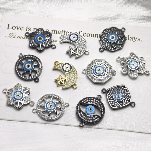 Цирконий Микро вымощает Латунный разъем, Латунь, Другое покрытие, DIY & инкрустированное микро кубического циркония, Много цветов для выбора 3ПК/сумка, продается сумка