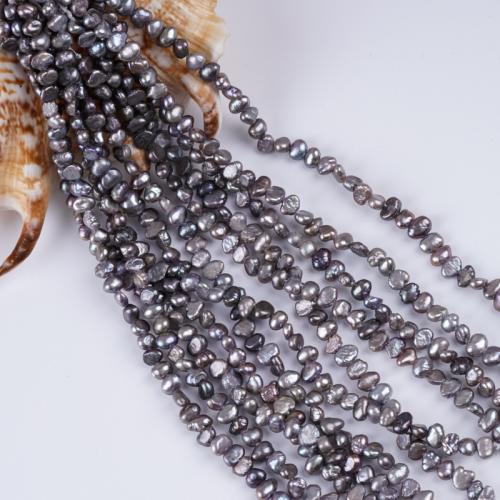 Perles de culture d'eau douce Keishi, perle d'eau douce cultivée, Baroque, DIY, gris, 4-5mm cm, Vendu par brin