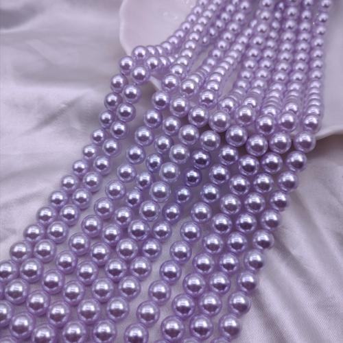 Perlmuttartige Glasperlen, DIY, violett, 2-14mm, Länge:37 cm, verkauft von Strang