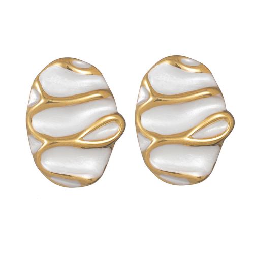 Серьги из нержавеющей стали, Нержавеющая сталь 304, Другое покрытие, ювелирные изделия моды & Женский & эмаль, Много цветов для выбора, продается Пара