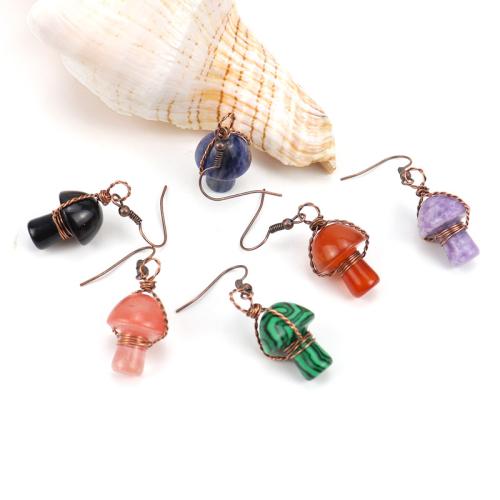 Edelstein Tropfen Ohrring, mit Messingdraht & Zinklegierung, handgemacht, Modeschmuck & verschiedenen Materialien für die Wahl & für Frau, verkauft von Paar