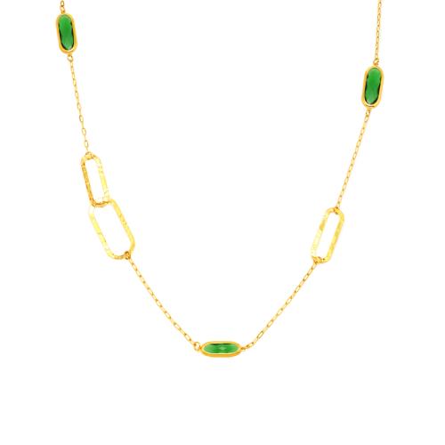 ステンレス鋼のジュエリーネックレス, 304ステンレススチール, とともに ガラス, メッキ, ファッションジュエリー & 女性用, 無色, 売り手 パソコン