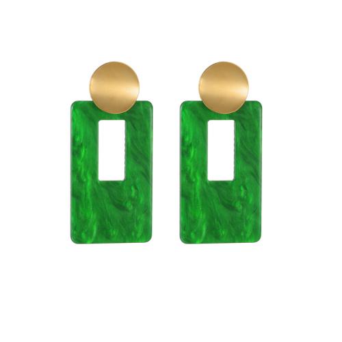 Boucle d'oreille de goutte acrylique, Acier inoxydable 304, avec Acrylique, cadre, Placage, bijoux de mode & pour femme, doré, Vendu par paire