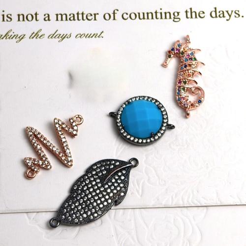 Цирконий Микро вымощает Латунный разъем, Латунь, Другое покрытие, ювелирные изделия моды & инкрустированное микро кубического циркония, Много цветов для выбора продается PC