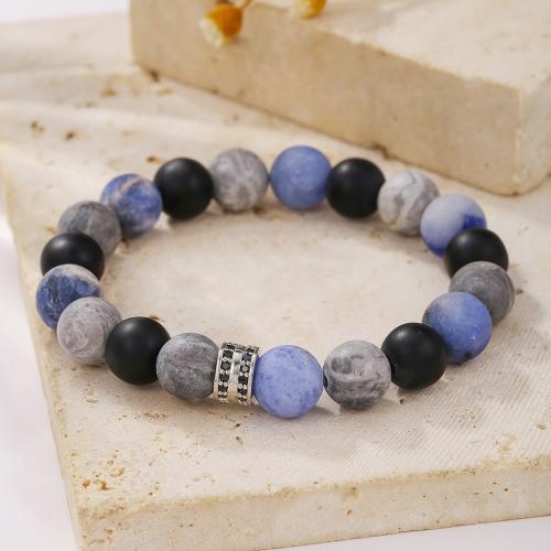 Edelstein Armbänder, Naturstein, mit Zinklegierung, goldfarben plattiert, Modeschmuck, keine, verkauft von PC