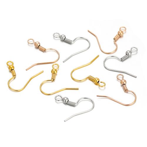 Gancho de Pendientes en Acero Inoxidable, acero inoxidable 304, chapado en color dorado, Bricolaje, más colores para la opción, 50PCs/Bolsa, Vendido por Bolsa