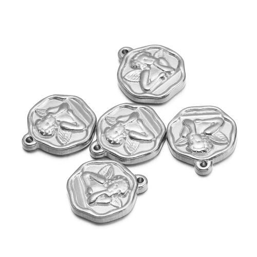 Stainless Steel Angel Pendant, 304 Stainless Steel, gold color plated, DIY 