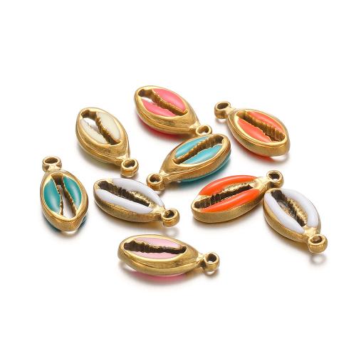 Emaille Edelstahl Anhänger, 304 Edelstahl, goldfarben plattiert, DIY, keine, 5PCs/Tasche, verkauft von Tasche