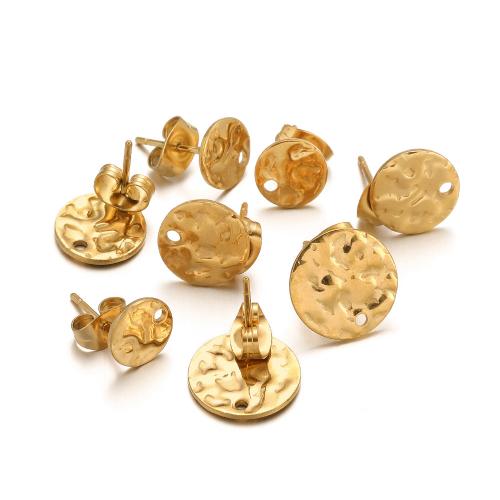 Stainless Steel Earring Stud Component, 304 Stainless Steel, gold color plated, DIY [