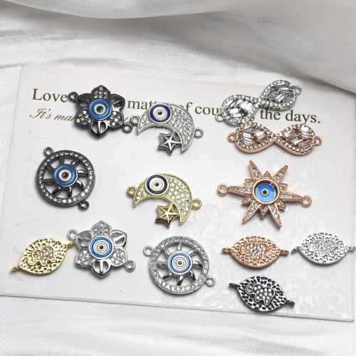 Цирконий Микро вымощает Латунный разъем, Латунь, Другое покрытие, DIY & инкрустированное микро кубического циркония, Много цветов для выбора 3ПК/сумка, продается сумка