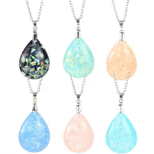 Résine de cire collier de corde, avec fer, Placage, bijoux de mode & styles différents pour le choix & pour femme, plus de couleurs à choisir, Vendu par PC