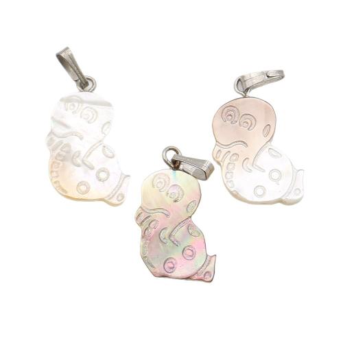 Gelbe Lippenschale Anhänger, mit Wachsschnur & Eisen, Schlange, DIY, gemischte Farben, 15x22mm, verkauft von PC