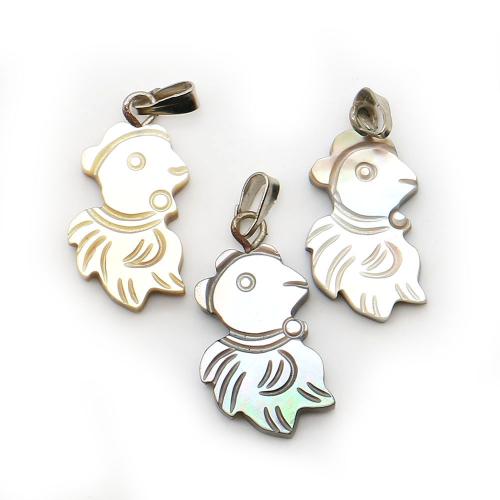 Seemuschel Anhänger, mit Wachsschnur & Eisen, DIY, keine, 11x22mm, verkauft von PC
