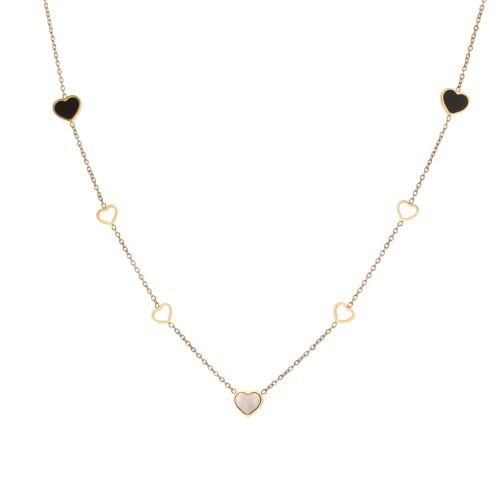 Zirkonia Edelstahl Halskette, 304 Edelstahl, mit Perlenoste & kubischer Zirkonia, 18K vergoldet, Modeschmuck & verschiedene Stile für Wahl & für Frau, verkauft von PC