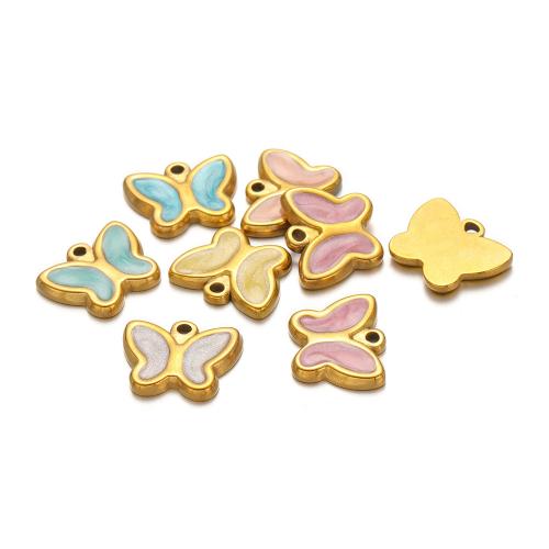 Emaille Edelstahl Anhänger, 304 Edelstahl, goldfarben plattiert, DIY, keine, 5PCs/Tasche, verkauft von Tasche