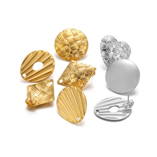 Stainless Steel Earring Stud Component, 304 Stainless Steel, gold color plated, DIY [