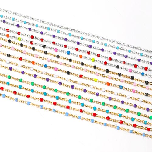 Edelstein Perlen Kette, 304 Edelstahl, goldfarben plattiert, DIY & Emaille, keine, 2m/Tasche, verkauft von Tasche