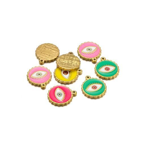 Emaille Edelstahl Anhänger, 304 Edelstahl, goldfarben plattiert, DIY, keine, 4PCs/Paar, verkauft von Paar