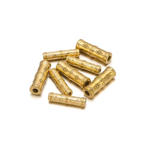 Stainless Steel Tube Beads, 304 Stainless Steel, gold color plated, DIY, gold [