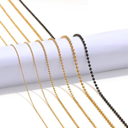 Chaîne de boule en acier inoxydable, Acier inoxydable 304, Placage de couleur d'or, DIY, plus de couleurs à choisir, Vendu par m[