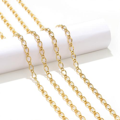 Chaîne ovale en acier inoxydable, Acier inoxydable 304, Placage de couleur d'or, DIY, plus de couleurs à choisir, Vendu par m[