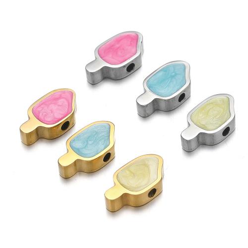 Stainless Steel Beads, 304 Stainless Steel, gold color plated, DIY & enamel 