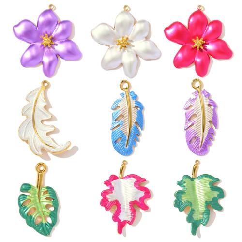 Emaille Edelstahl Anhänger, 304 Edelstahl, goldfarben plattiert, DIY, keine, 3PCs/Tasche, verkauft von Tasche