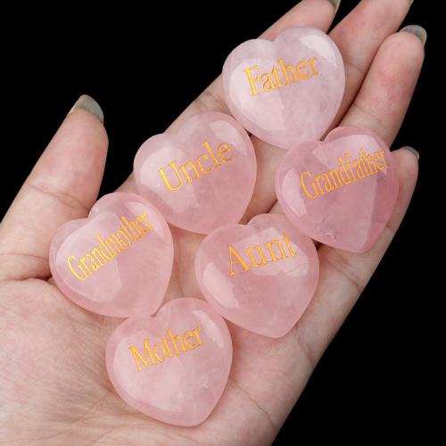 Cuarzo natural Decoración, Corazón, pulido, Bricolaje, Rosado, Vendido por UD