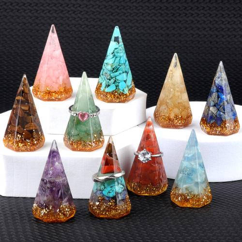 Resin Ring Display, with Gemstone, polished 