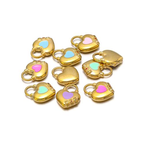 Emaille Edelstahl Anhänger, 304 Edelstahl, goldfarben plattiert, DIY & mit Strass, keine, 5PCs/Tasche, verkauft von Tasche