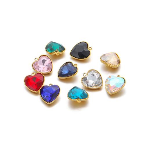Pendentifs en acier inoxydable strass, Acier inoxydable 304, Placage de couleur d'or, DIY & avec strass, plus de couleurs à choisir Vendu par sac
