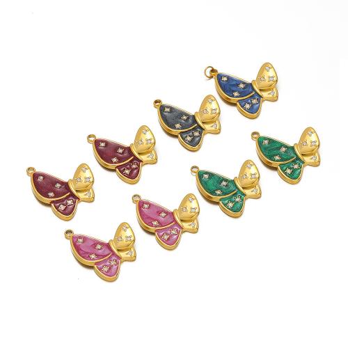 Emaille Edelstahl Anhänger, 304 Edelstahl, goldfarben plattiert, DIY & mit Strass, keine, 5PCs/Tasche, verkauft von Tasche