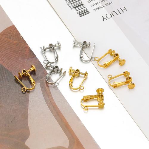 Clips de Acero Inoxidable para Pendientes , acero inoxidable 304, chapado en color dorado, Bricolaje, más colores para la opción, 10PCs/Bolsa, Vendido por Bolsa