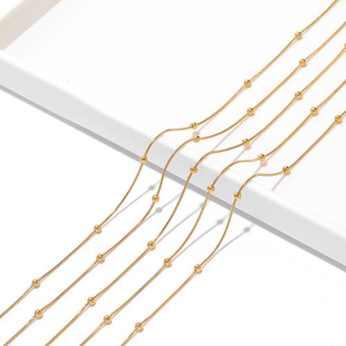 Stainless Steel Ball Chain, 304 Stainless Steel, gold color plated, DIY 