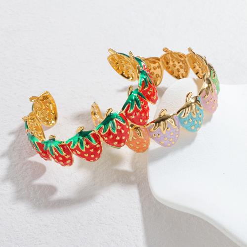 Bracelet en acier inoxydable, Acier inoxydable 304, Placage de couleur d'or, styles différents pour le choix & pour femme & émail, Vendu par PC